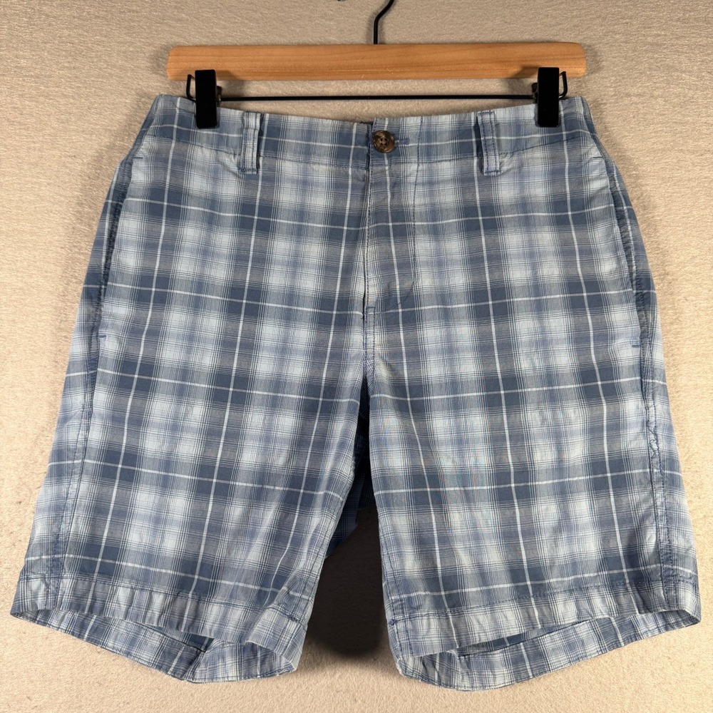 Bonobos Mens Blue Plaid Stretch Chino Shorts 7 Inch Inseam XS BSR00469N-B1640